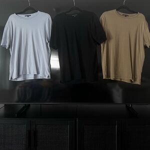 Robert Barakett Men’s Premium Cotton Tee Bundle (Black / Tan / Light Gray) — XL